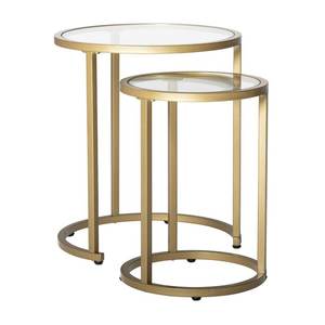 Ultra Modern Luxury Metal Nesting Side Tables Set with Textured Powder Coated Finish for Designer Living Spaces - Product Image 6