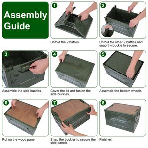 Folding <b>Storage</b> Bin 1pc <b>Collapsible</b> Organizer <b>Box</b> Top Lid Cutting Board Stackable Grocery Container for Camping Grocery <b>Storage</b> - Product Image 2