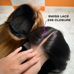Wholesale Price for 100% Raw Vietnamese Human Hair <b>Silky</b> Straight Lace Front Wig with Single Weft Extensions - Product Image 3