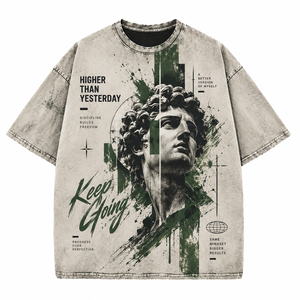 T-shirts unisexes 100 % coton délavé à l'acide, coupe ample, col rond, style streetwear, décontractés d'été, à manches courtes, séchage rapide et respirants - Product Image 1