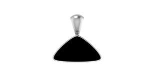 Premium 925 Sterling Silver Fine Pendant Black Onyx Gemstone Three Shapes Spring <b>Lock</b> Adjustable <b>Cable</b> Chain Bezel Setting - Product Image 1