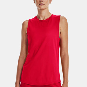Women's <b>Red</b> Sleeveless <b>Tank</b> <b>Top</b> Crew Neck Solid Knitted Breathable Casual Wear - Product Image 5