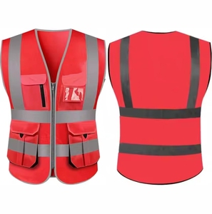 Chaleco de Seguridad Reflectante de Alta Visibilidad con Múltiples Bolsillos, Fabricado Profesionalmente, Ropa Exterior Informal Personalizable - Product Image 1