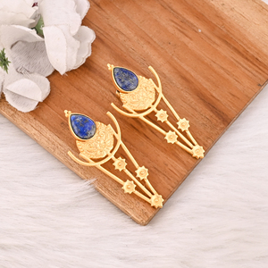 Natural Lapis Lazuli Handmade Drop <b>Earrings</b> for Women Jewelry - Product Image 3
