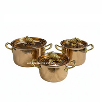Ensemble de casseroles de luxe en acier inoxydable martelé à la main, design européen écologique, poignées en acier inoxydable, qualité gastronomique