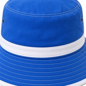 Sombrero de Pescador Azul Rey y Blanco con Logotipo Bordado ZPhiB para Mujer, de Ala Ancha, Casual, para Exteriores, Protección Solar, Moda de Verano - Product Image 5