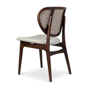 Chaise de salle à manger en rotin et bois massif de haute qualité, style vintage avec dossier robuste, idéale pour les balcons, les salons et les hôtels - Product Image 4