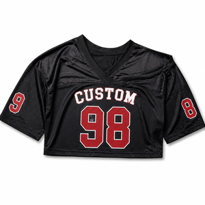 Camiseta de Fútbol Americano Negra Especial 2026, Unisex, Corte Cuadrado, Malla, Cuello en V, Manga Corta, Personalizable, Ropa Urbana, Ropa de Equipo, OEM - Product Image 4