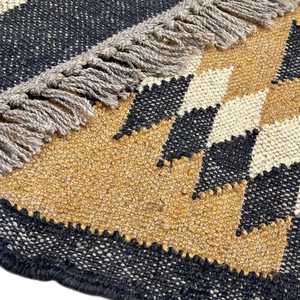 Tapis ethnique tissé à la main en jute et laine, tapis kilim pour salon, chambre et bureau - Product Image 4