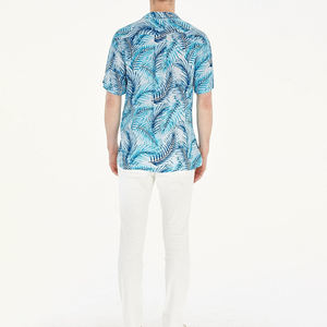 Chemise Hawaïenne Homme d'Été de Haute Qualité OEM en Gros avec Imprimé Végétal Respirante Décontractée à Boutons Toutes Tailles - Product Image 3