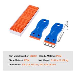 2PCS Plastic Razor Blade Scraper and 120PCS Adhesive Cleaning Scraper Remover Stickers <b>Decals</b> <b>Car</b> Cleaning Tools - Product Image 5