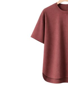 Camiseta Oversize Personalizada Color Albaricoque para Hombre, con Dobladillo Curvo, Hombros Caídos, Cuello Redondo, de Algodón, Estilo Urbano, Lisa, para Verano - Product Image 4