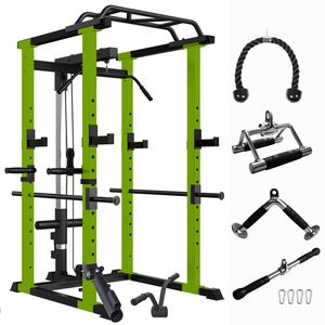 Home <b>Adjustable</b> 1000Lbs Capacity Power Cage Multi-Function Station Pullup Squat Fitness <b>Barbell</b> Gym Rack Comprehensive Home Gym - Product Image 2