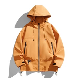 Men's Casual Loose <b>Athletic</b> Polyester Bomber Jacket Zipper Closure Stand Collar Hooded Waterproof Letter for Winter Black - Product Image 4
