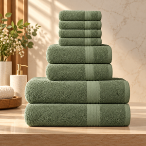 Ensemble de 8 serviettes de bain en coton de luxe pour hôtel, serviettes éponge 600 GSM, fournisseurs et exportateurs en ligne - Product Image 1