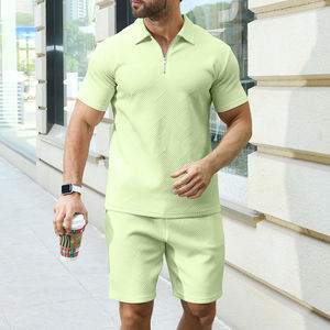 Ensemble t-shirt et short d'été de haute qualité professionnelle, logo personnalisé, coton, pour hommes, à bas prix - Product Image 5