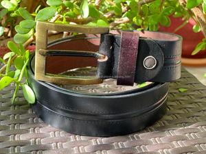 Nuevo elegante e informal hecho a mano de cuero genuino Real cinturón clásico para hombres personalizado grano completo desgastado cinturón de cuero Real para hombres - Product Image 2