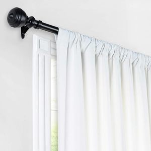 Classic Black Spherical <b>Finial</b> <b>Curtain</b> Rod with Hollow Design for Traditional Decor - Product Image 5
