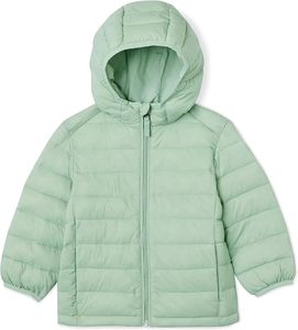 Chaqueta acolchada con capucha para hombre, color verde claro, rellena de plumón, con cierre de cremallera, abrigo de invierno para hombre, chaqueta acolchada con capucha, abrigo de invierno verde para hombre - Product Image 1