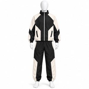 Ensemble de survêtement léger pour homme avec logo de marque personnalisé, coupe-vent en nylon à séchage rapide, ensemble de sport deux pièces pour la salle de sport - Product Image 1