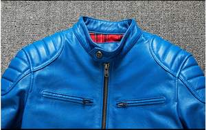 Veste en cuir vintage décontractée authentique pour hommes avec col à revers, manteaux chauds pour un usage quotidien, tenue décontractée en hiver - Product Image 3