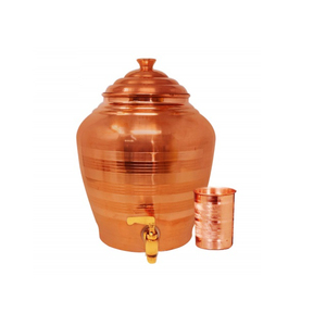 Elegance Copper Vacuum <b>Flask</b> Round Insulated <b>Water</b> <b>Dispenser</b> with Tap for Drinking Kitchen Use Vintage Design - Product Image 4