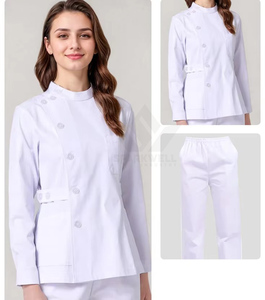 Blouse médicale unisexe à fermeture éclair, en tricot extensible polyester-spandex, pour le personnel infirmier et les professionnels de la santé en milieu hospitalier - Product Image 6