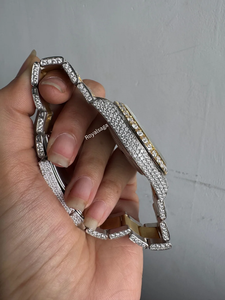 Men Bust Down VVS Moissanite Diamond Watch Customized Band Iced Out Round Bezel Luxury <b>Wristwatch</b> - Product Image 5