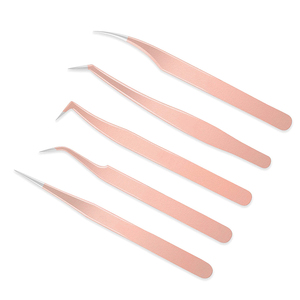 Custom Fiber Tip Stainless Steel Anti-Magnetic Eyelash <b>Extension</b> Tweezers Vetus Volume Lash Picking Custom Logo Tweezers Sets - Product Image 3