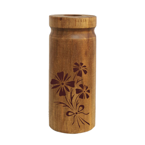 Maceta de Madera Maciza al por Mayor, Maceta Cilíndrica con Estampado Floral, Florero de Madera para Decoración del Hogar, Maceta de Interior para Flores - Product Image 5