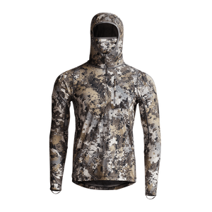 Haut de performance camouflage pour homme avec demi-zip et capuche intégrée, masque facial intégré, respirant, pour la chasse et les activités de plein air - Product Image 6