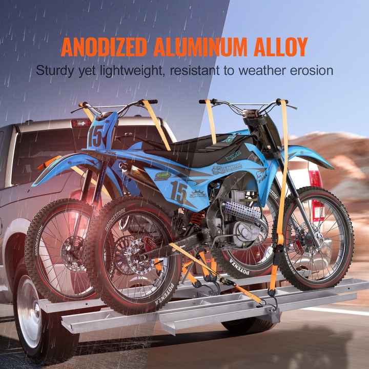 600LBS Motorcycle Carrier Scooter Dirt Bike Hitch Mount Rack Ramp Hauler Convenient for Transport & Storage