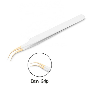 Pince à épiler professionnelle en acier inoxydable blanc, pointe volumisante, logo personnalisé pour cils - Product Image 3