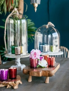 Round Wood <b>Cake</b> <b>Stand</b> Handmade With Distressed Finish And Decorative Edge Design - Product Image 2