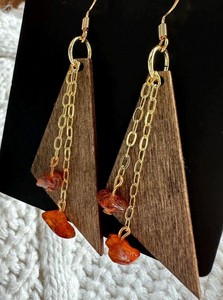 Pendientes colgantes geométricos de madera, artísticos y ligeros, para uso diario y casual, joyería festiva hecha a mano para mujer - Product Image 2
