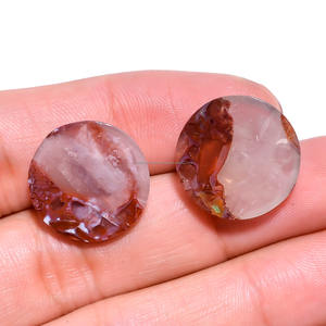 Alta demanda Premium Natural Phantom cuarzo cabujón naranja hecho a mano joyería clásica con piedras preciosas sueltas lisas - Product Image 2