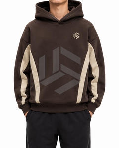 Sudadera con Capucha para Hombre, Color Marrón Sólido, Corte Holgado, Manga Regular, Estilo Casual, Impresión por Transferencia de Calor, Felpa Francesa, Otoño, con Bolsillo - Product Image 3
