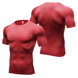 <b>Men's</b> Navy Blue Solid Full Sleeve <b>Collarless</b> Casual Compression <b>Shirt</b> High Elasticity 100g Polyester Knitted Quick Dry Sporty - Product Image 3