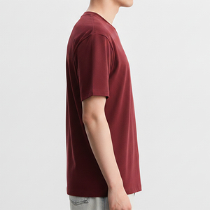 เสื้อยืดคอกลมทรงบ็อกซี่สีพื้นราคาส่งถูกสำหรับผู้ชาย รับปักโลโก้ เสื้อยืดลำลองผู้ชาย - Product Image 5
