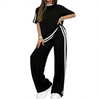 Ensemble de vêtements de sport décontractés pour femmes, 2 pièces, short et t-shirt à col rond, couleur unie, 100% coton, respirant, séchage rapide, écologique