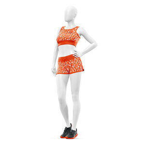 Conjunto Deportivo Sublimado para Mujer, Top y Shorts, Impresión Personalizada, 2 Piezas, Ropa Deportiva para Yoga, Gimnasio, Ejercicio, Fabricante OEM - Product Image 4