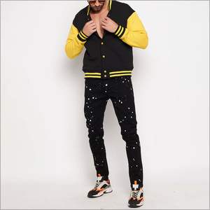 Veste universitaire personnalisée pour homme, style baseball, avec logo imprimé, corps en laine, manches en cuir, style bomber, streetwear unisexe, veste décontractée - Product Image 2