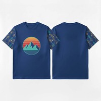 T-shirt da uomo con stampa grafica a lettere, manica corta, stile vintage high street, 100% cotone, anti-pilling, moda estiva