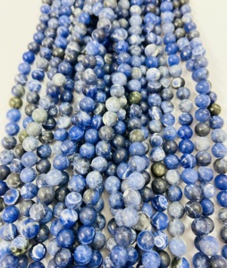 Cuentas Redondas de Sodalita de Rare Gems Factory, 15.5 Pulgadas, Certificadas por Terceros de Rajasthan, para la Fabricación de Joyas - Product Image 6