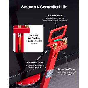 Martinetto Pneumatico a Tre Sacche da 5 Tonnellate/11023 Libbre, Sollevamento Rapido 4-10s, Altezza 18,3 Pollici/464 mm, per Tubi in Acciaio e Auto - Product Image 6