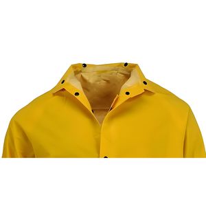 เสื้อกันฝนกันน้ำกันลมแบบกลับด้านได้ สำหรับฤดูใบไม้ร่วง/ฤดูหนาว สีเขียว ผลิตจากโพลีเอสเตอร์เคลือบ PVC พร้อมซิปด้านหน้าและกระดุม - Product Image 2