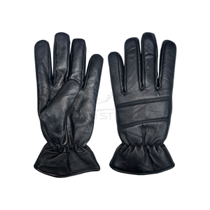 Black Goat Leather Winter <b>Gloves</b> Premium Soft Grain <b>Warm</b> Outdoor Daily Use OEM Bulk Cold Weather <b>Gloves</b> for Men - Product Image 1