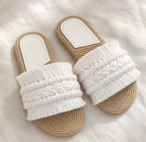Sandalias de Rafia Hechas a Mano para Aumentar la Estatura, Envío Gratis, Sandalias de Playa de Verano para Mujer, Bailarinas Marroquíes Artesanales Ligeras - Product Image 1