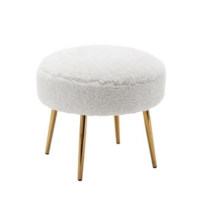 Traditional Style Metal Ottoman Pouffes <b>Velvet</b> <b>Footstool</b> Footrest Stool for Home Decor Office for School Use for Living Room - Product Image 4