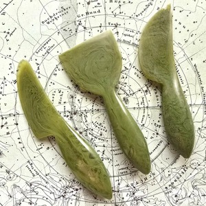 Resin <b>Cheese</b> Knife Fork <b>Set</b> Shiny Flat Handle Stylish Design Ergonomic Dishwasher Safe Microwave Safe Durable Perfect <b>Cheese</b> - Product Image 5